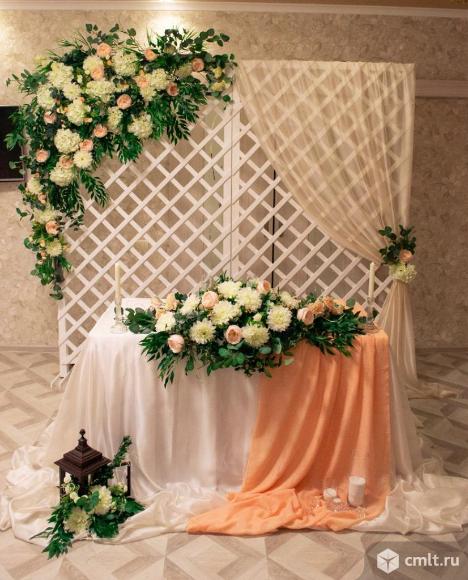 Оформление свадьбы,банкетного зала,президиума,выездной регистрации,декор. Аренда арок, аксессуаров.. Фото 1.