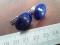 Запонки синие, овальные.. Фото 1.