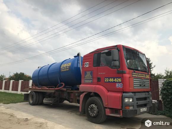 Ассенизационная машина MAN, 10 куб.м, шланг 50 м. Оборудование для откачки сливных ям.. Фото 1.