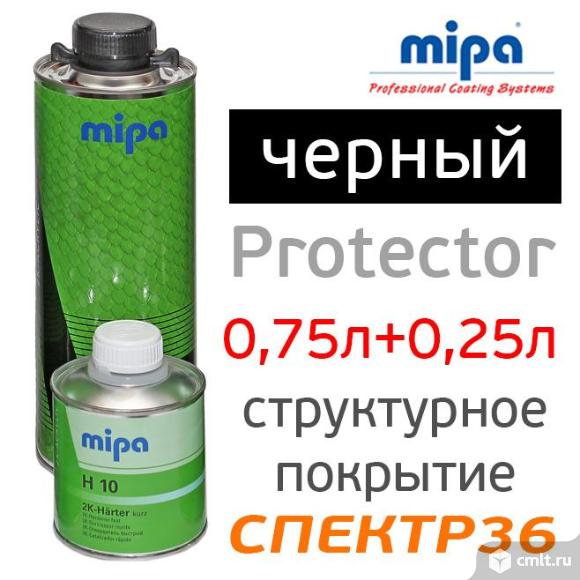 Структурное покрытие Mipa Protector (1л) черное. Фото 1.