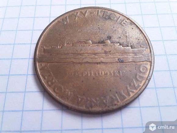 Памятная медаль "морская и колониальная лига" 1935г. Польша.. Фото 4.