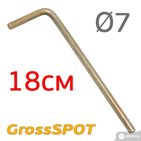 Штырь металлический 18см (d7мм) Г-образный. Фото 1.
