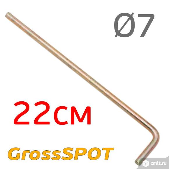 Штырь металлический 32см (d7мм) Г-образный. Фото 1.