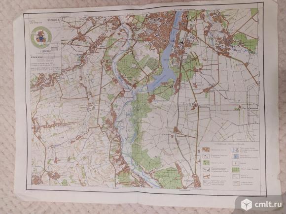 Карта для туристов- Воронеж 1989 г., 3 листа А3. Фото 2.