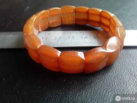 Браслет Янтарь на резинках СССР. Вес 16,47гр.. Фото 1.