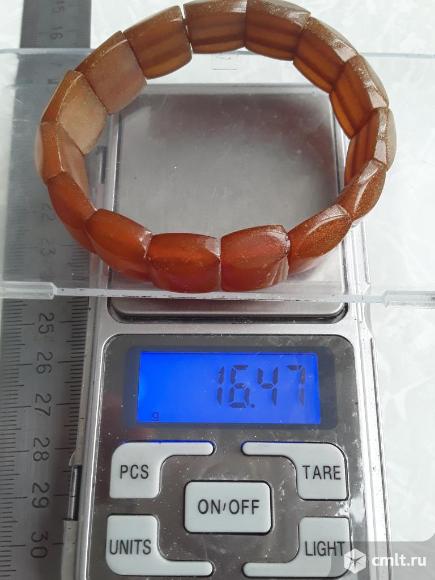 Браслет Янтарь на резинках СССР. Вес 16,47гр.. Фото 8.
