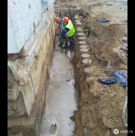 Усиление, ремонт, укрепления фундамента без копки.. Фото 1.