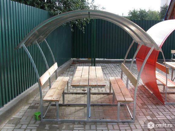 Новые садовые беседки со столиком и лавкой. Фото 4.