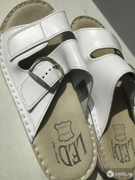 Шлепки тапки новые ledi сербия 36 35 размер белые кожа ортопедия женские медицинские кожаные ортопед. Фото 8.