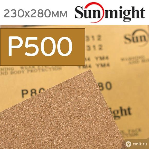 Наждачная бумага сухая SunMight Р500 золотистая. Фото 1.