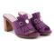 Сабо loriblu италия 39 размер кожа сиреневые фиолетовые каблук 8 см босоножки обувь женская лето. Фото 1.