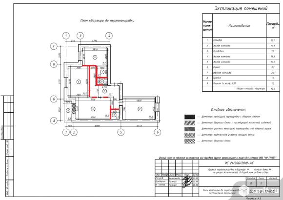 Проект перепланировки квартиры/помещения. Фото 1.