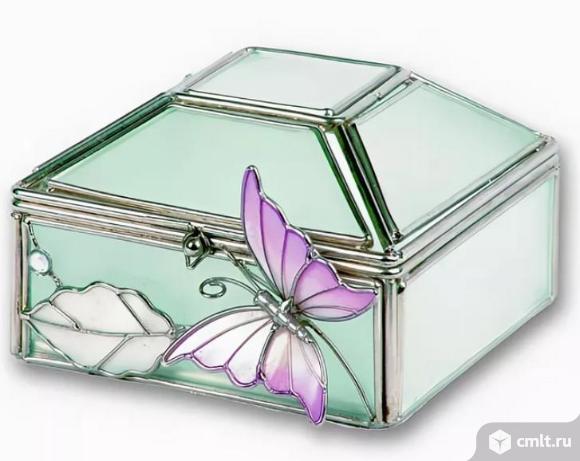 Стильная шкатулка "Фиолетовая бабочка". Фото 1.