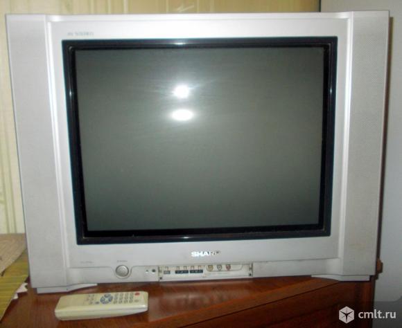 Телевизор кинескопный цв. Sharp. Фото 1.