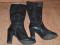 Сапоги женские модные, кожа, замша. Фото 1.