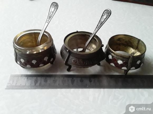Солонки мельхиор СССР. Клеймо ЮММЕТ. Фото 1.