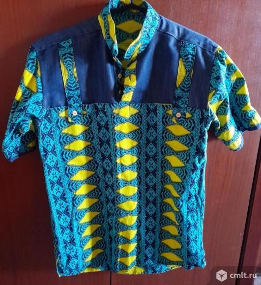 2 мужских африканских рубашки  с коротким рукавом. Фото 1.