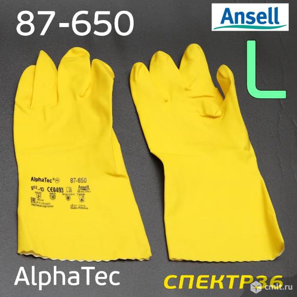 Перчатки химстойкие ANSELL 87-650 р.9 (пара) желтые. Фото 1.
