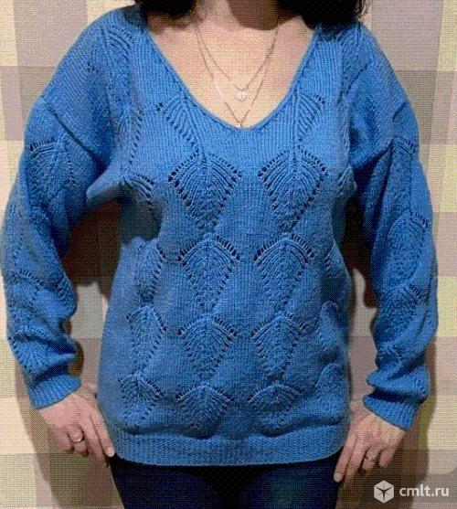 Красивый пуловер в стиле оверсайз - ручная работа. Фото 1.