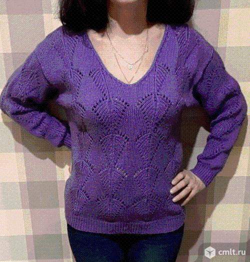 Красивый пуловер ручной работы. Фото 1.