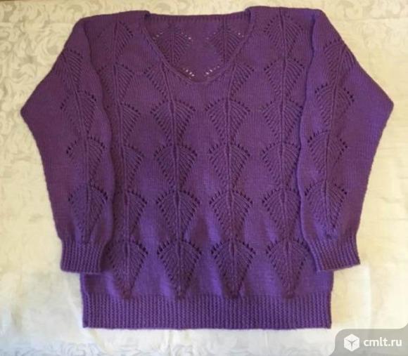 Красивый пуловер ручной работы. Фото 3.