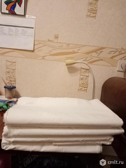 Ткань белая плотная бельевая х /б хорошего качества (СССР), называли мадаполам.. Фото 1.