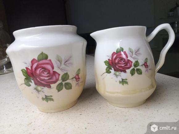 Сахарница и молочник фарфор. Фото 1.