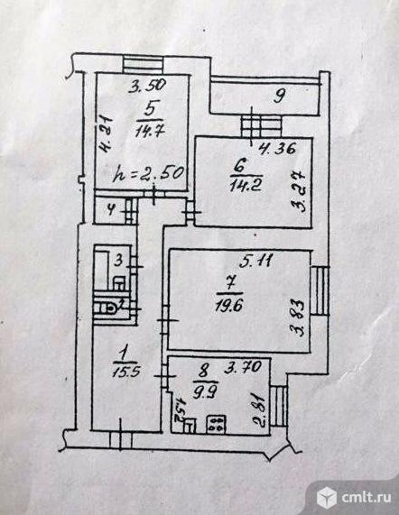 3-комнатная квартира 80 кв.м. Фото 6.
