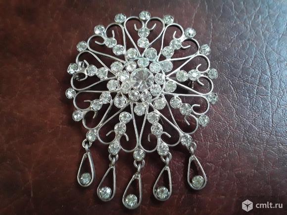 Брошь Винтаж СССР. Серебро 875 проба Звезда. Фото 1.