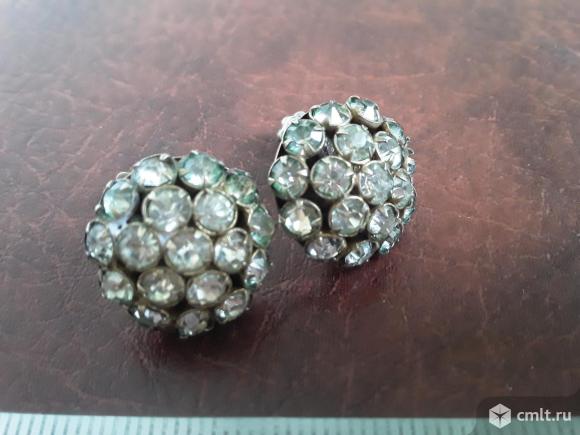 Винтажные серьги Серебро 875 Пробы (Голова) 6 гр.. Фото 1.