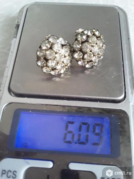 Винтажные серьги Серебро 875 Пробы (Голова) 6 гр.. Фото 6.