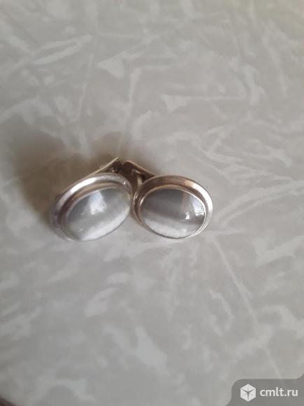 Серьги серебро 925 пробы. Кошачий глаз. Фото 1.