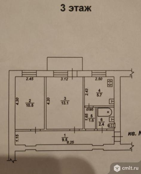 Куколкина ул., №29. Двухкомнатная квартира, 42.8/27/6 кв.м. Фото 1.