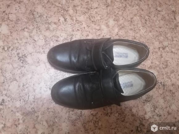Туфли для мальчика кожаные черные, Белвест, р. 34, б/у. Фото 1.
