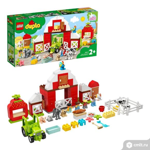 Конструктор LEGO DUPLO Town Фермерский трактор сарай и животные. Фото 1.