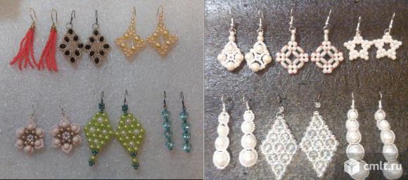 Серьги из бисера и бусин  - авторская работа. Фото 1.