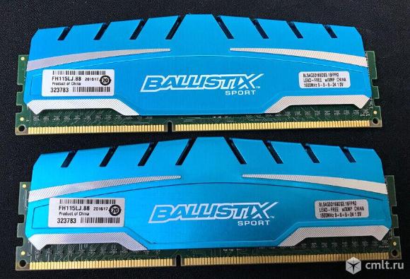 Оперативная память 8Gb DDR3 Crucal 1866 MHz. Фото 1.