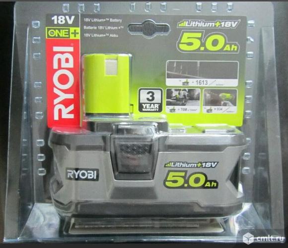 Аккумулятор RYOBI ONE+ RB18L50 Li-Ion 18 В 5 А·ч. Фото 1.