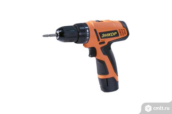 Аккумуляторная дрель-шуруповерт Энкор ДША-2 12ЭР/10Л 2Ач. Фото 1.