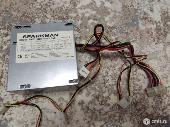 Блок питания пк 300 ватт ATX 300W Sparkman. Фото 1.