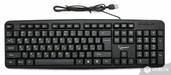 Клавиатура Gembird KB-8320U-RuLat-BL черный USB. Фото 1.
