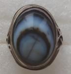 кольцо агат глазковый серебро