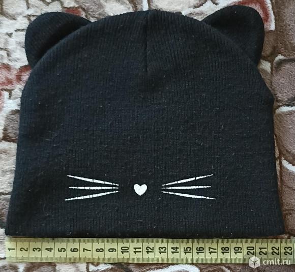 Шапка демисезонная черная. Фото 2.