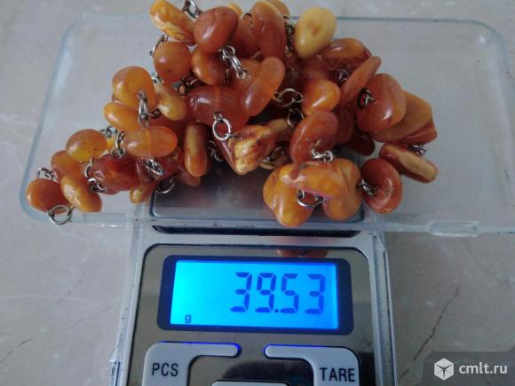 Янтарное ожерелье времён СССР. Винтаж. 39 гр.. Фото 7.