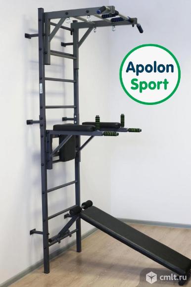 Шведская стенка "Гладиатор" полной комплектации с турником рукоход ApolonSport. Фото 1.