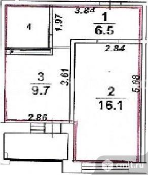 1-комнатная квартира 36 кв.м. Фото 10.
