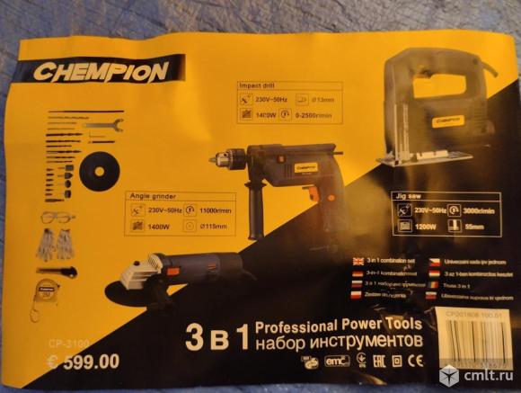 Набор инструментов champion cp-3100  дрель + болгарка + лобзик электрический. Фото 1.