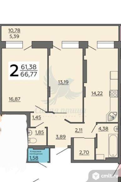 2-комнатная квартира 67 кв.м. Фото 1.