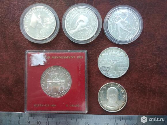 Коллекционные монеты. Серебро 925 пробы.. Фото 1.