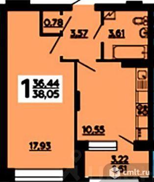 1-комнатная квартира 38,05 кв.м. Фото 3.